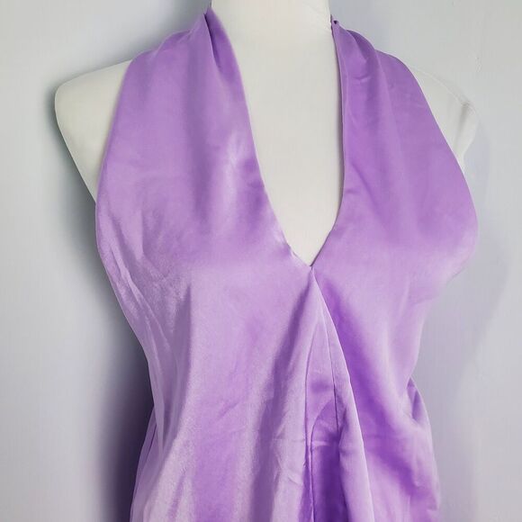 Vici Purple Satin Halter Top Size Small - Picture 3 of 7